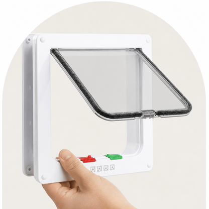 Ortekor 4-Way Security Lock & Transparent Swing Pet Door (Multiple Sizes)