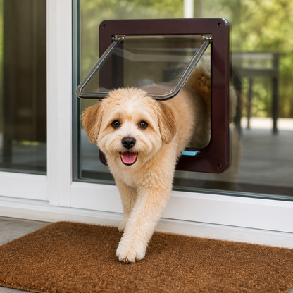 Ortekor 4-Way Security Lock & Transparent Swing Pet Door (Multiple Sizes)