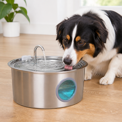 Fontaine à eau pour animaux de compagnie Ortekor 7L en acier inoxydable avec filtre