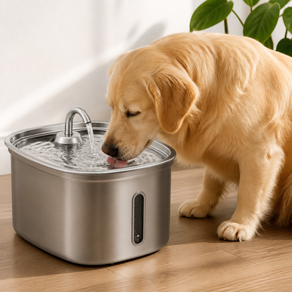 Fontaine à eau pour animaux de compagnie Ortekor 7L en acier inoxydable avec filtre