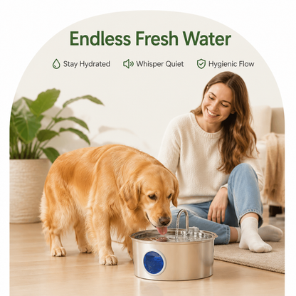 Fontaine à eau pour animaux de compagnie Ortekor 7L en acier inoxydable avec filtre