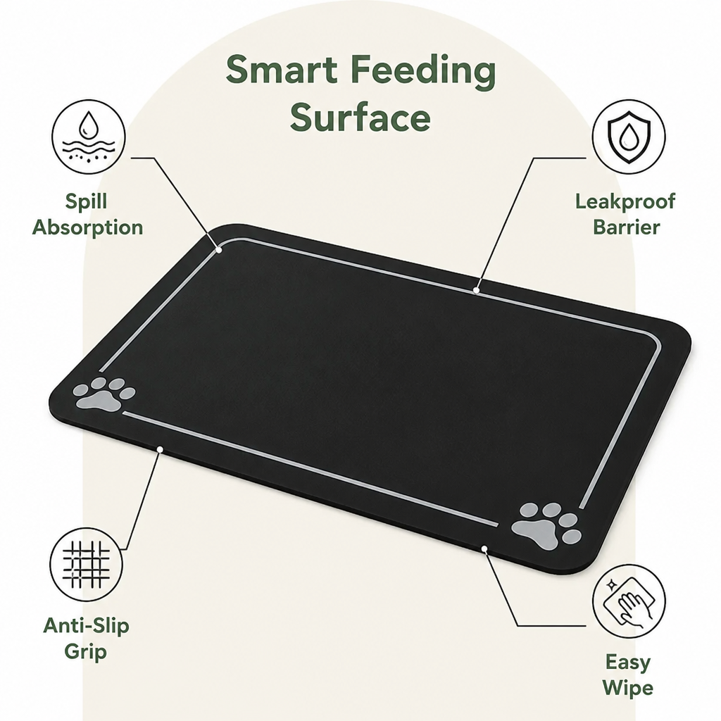 Ortekor Absorbent Quick-Dry & Non-Slip Pet Feeding Mat