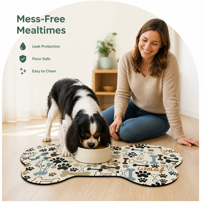Ortekor Absorbent & Waterproof Bone-Shaped Pet Feeding Mat
