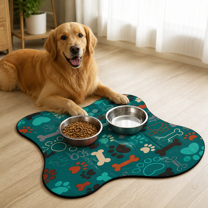 Ortekor Absorbent & Waterproof Bone-Shaped Pet Feeding Mat