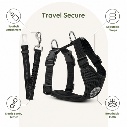 Ortekor Adjustable Breathable Mesh Dog Car Safety Harness
