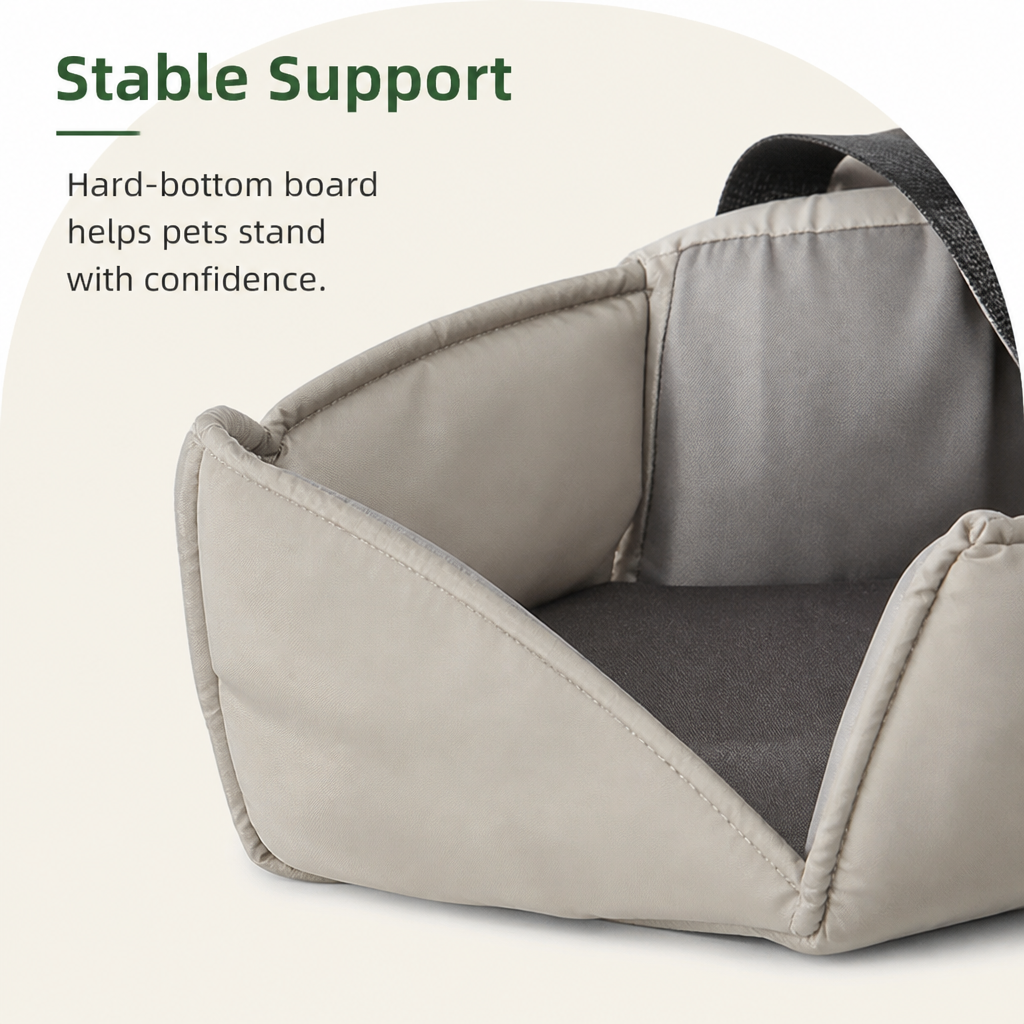 Ortekor Adjustable Crossbody & Hard-Bottom Pet Carrier