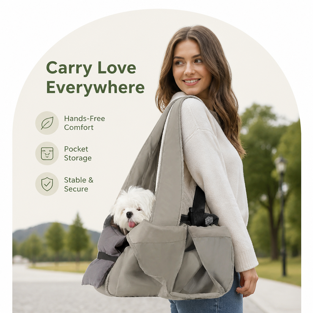 Ortekor Adjustable Crossbody & Hard-Bottom Pet Carrier