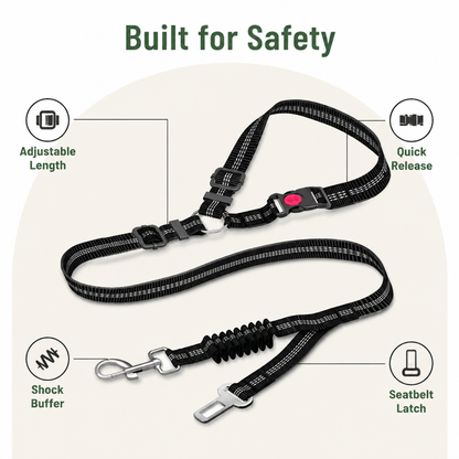 Ortekor Adjustable Elastic Bungee Dog Seat Belt