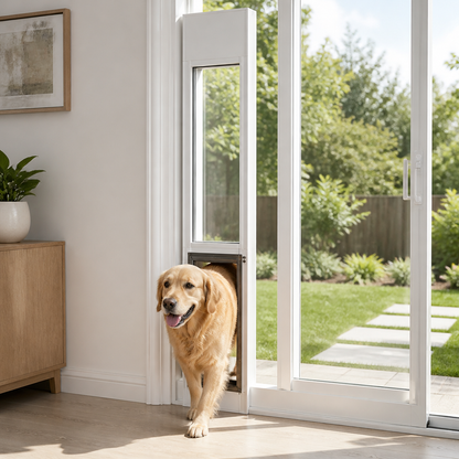 Ortekor Adjustable Height & Secure Lock Sliding Pet Door