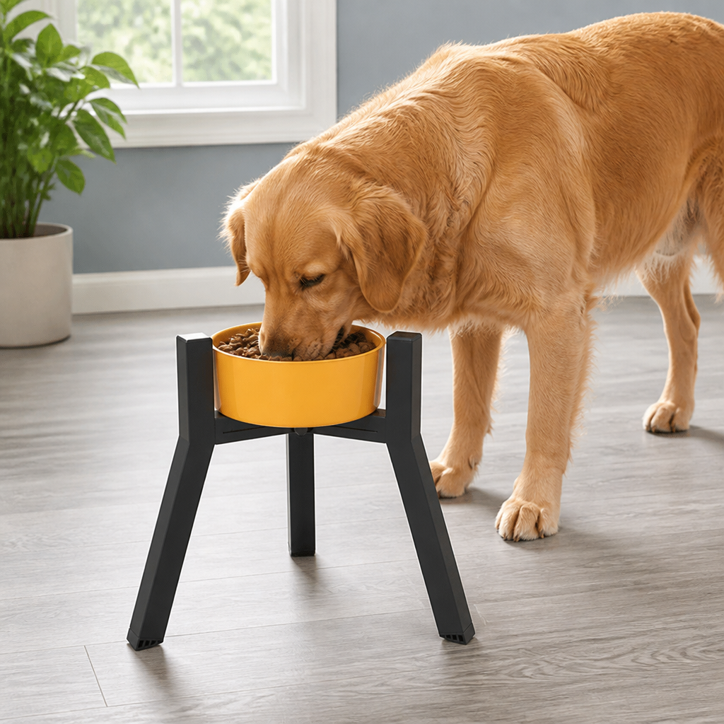 Ortekor Adjustable Width & Foldable Elevated Dog Bowl Stand