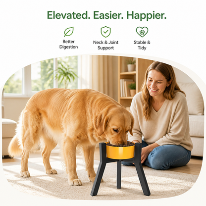 Ortekor Adjustable Width & Foldable Elevated Dog Bowl Stand