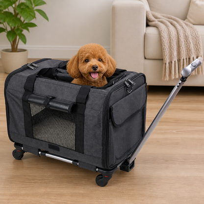 Ortekor Airline-Approved Rolling & Foldable Pet Carrier