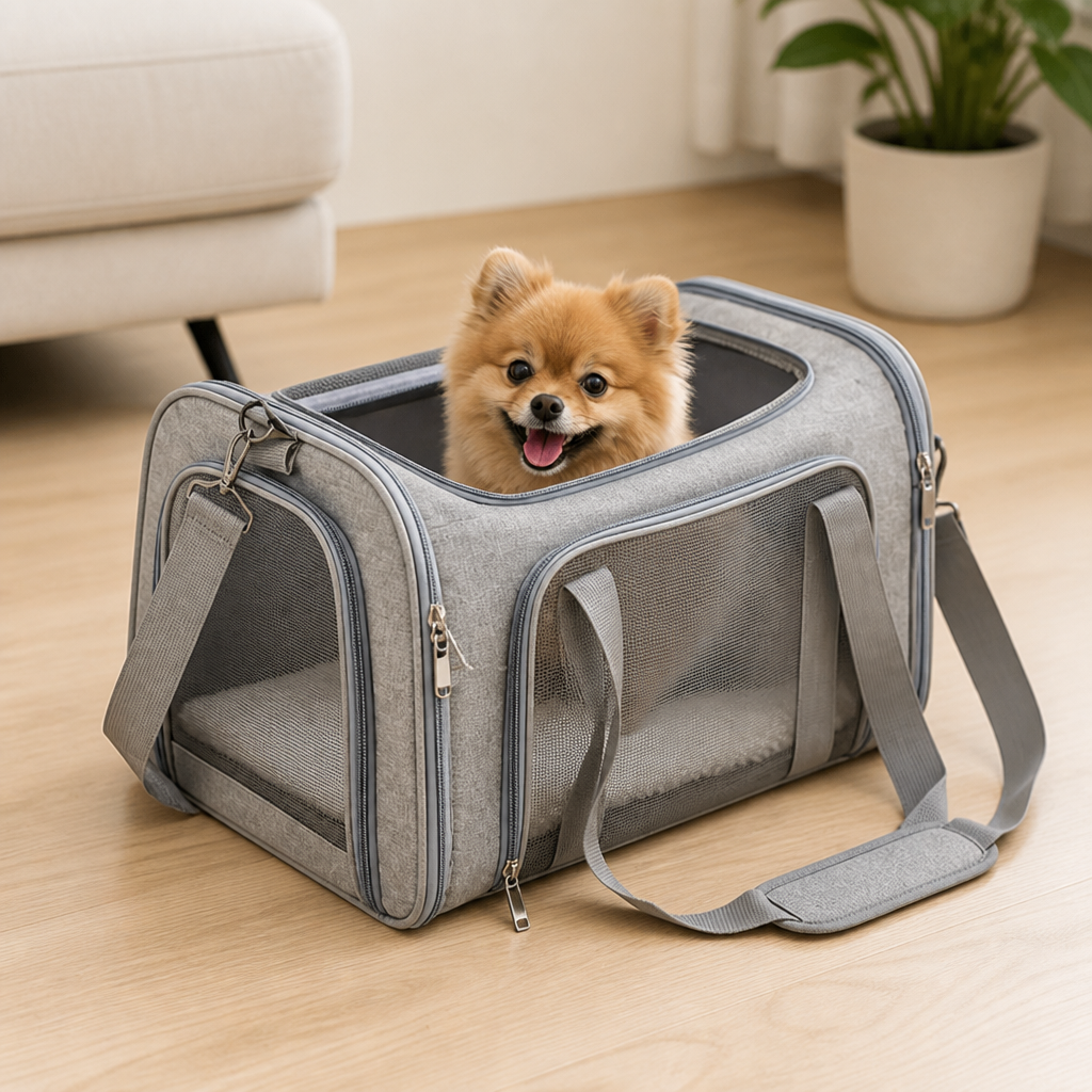 Ortekor Airline-Approved Waterproof & Breathable Mesh Pet Carrier (Removable Fleece Pad)