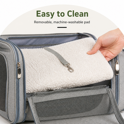 Ortekor Airline-Approved Waterproof & Breathable Mesh Pet Carrier (Removable Fleece Pad)