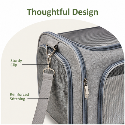 Ortekor Airline-Approved Waterproof & Breathable Mesh Pet Carrier (Removable Fleece Pad)