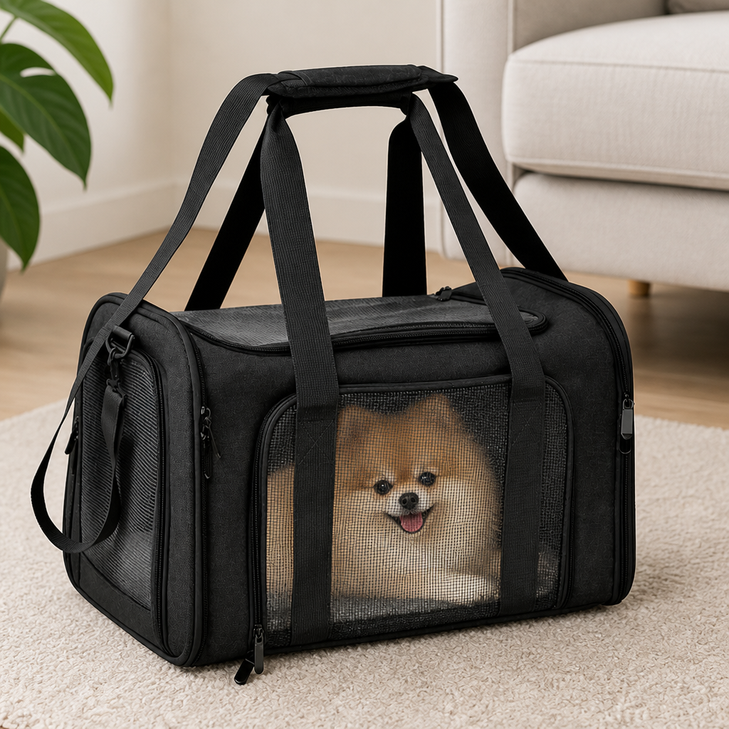 Ortekor Airline-Approved Waterproof & Breathable Mesh Pet Carrier (Removable Fleece Pad)
