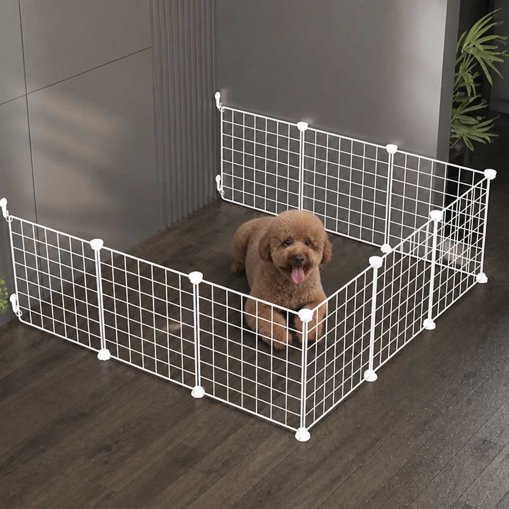 Ortekor Anti-Escape Mesh & Adjustable Steel Frame Puppy Fence