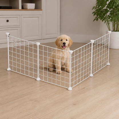 Ortekor Anti-Escape Mesh & Adjustable Steel Frame Puppy Fence