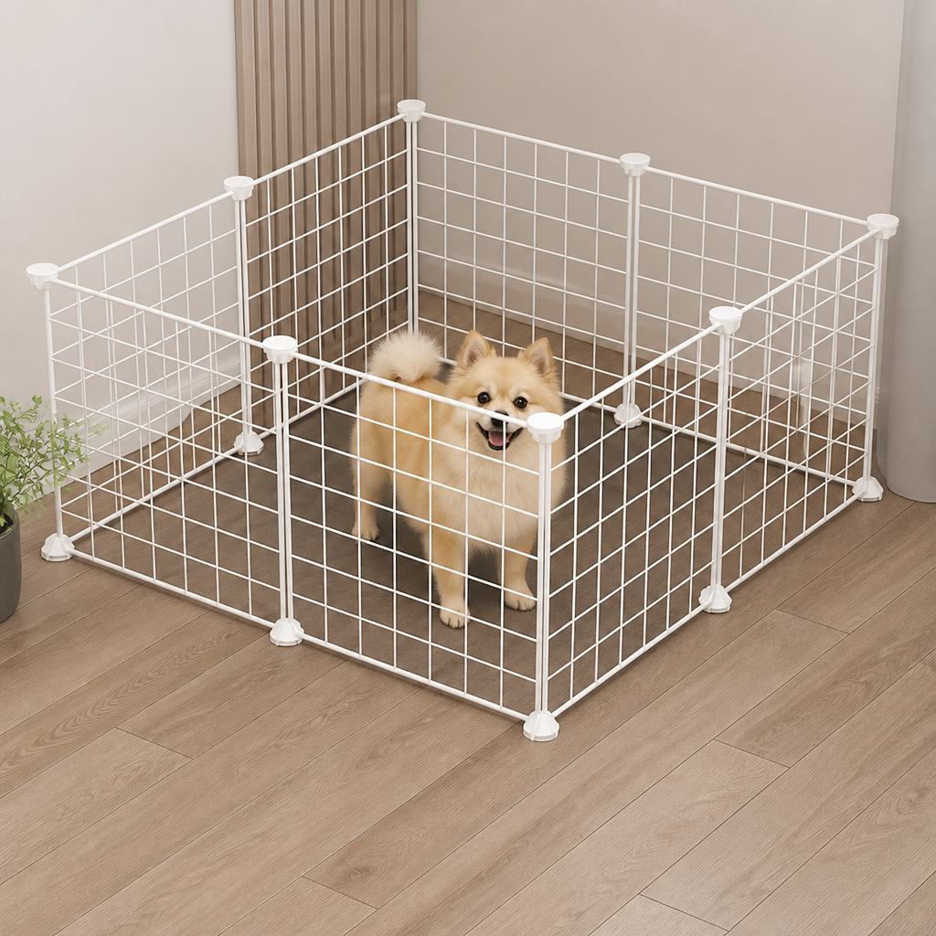 Ortekor Anti-Escape Mesh & Adjustable Steel Frame Puppy Fence