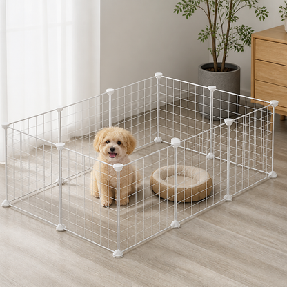 Ortekor Anti-Escape Mesh & Adjustable Steel Frame Puppy Fence