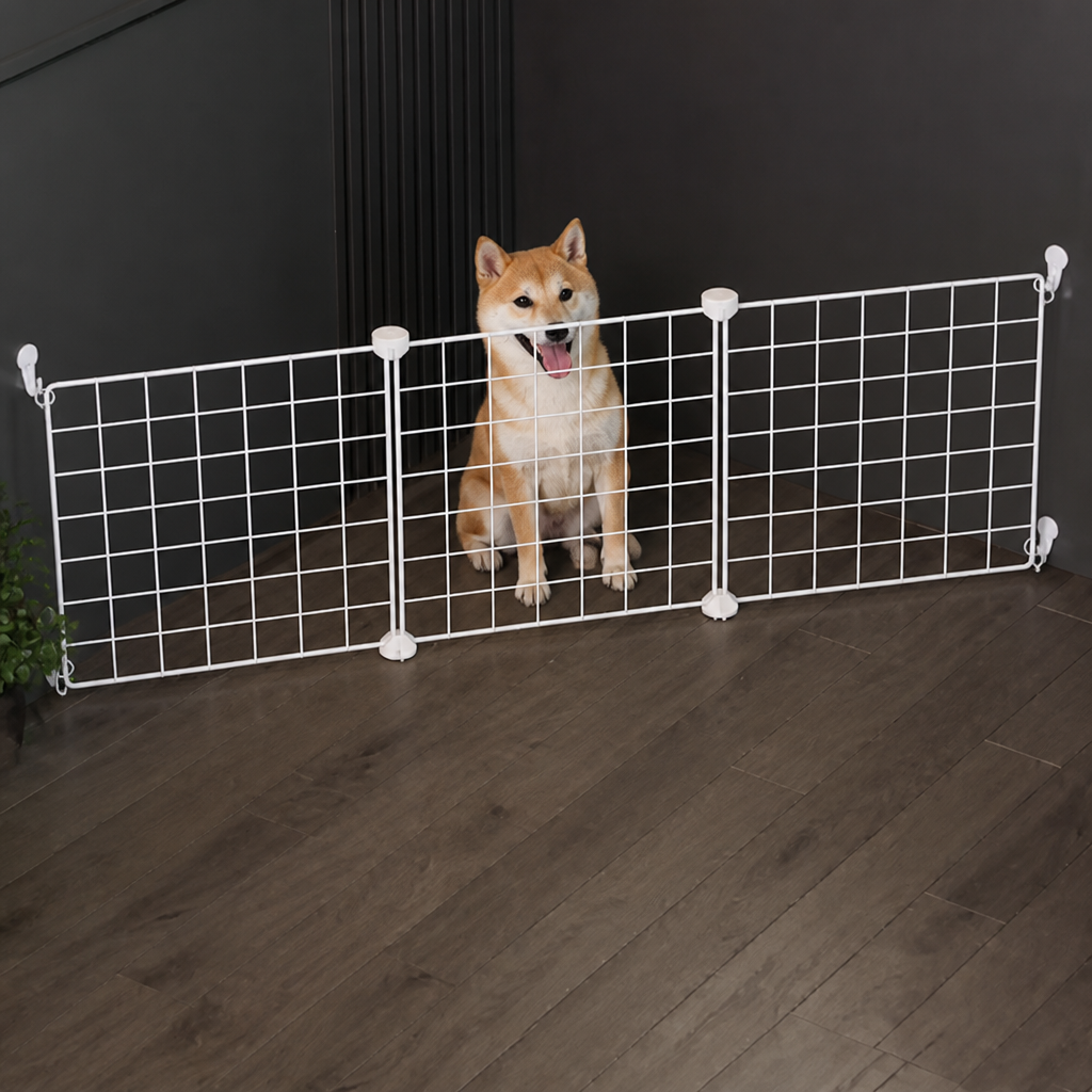 Ortekor Anti-Escape Mesh & Adjustable Steel Frame Puppy Fence