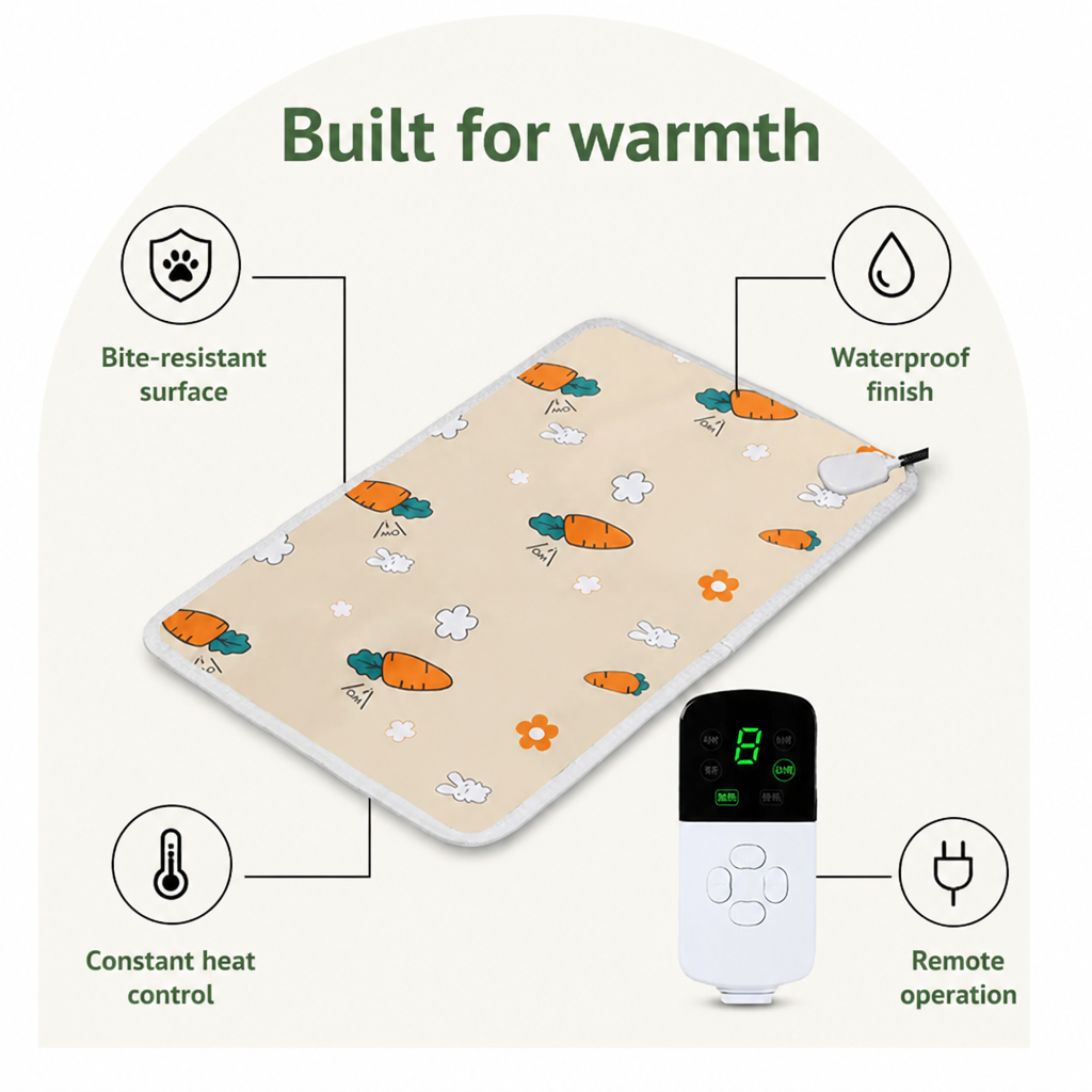 Ortekor Bite-Proof & Waterproof Thermostat-Controlled Pet Blanket