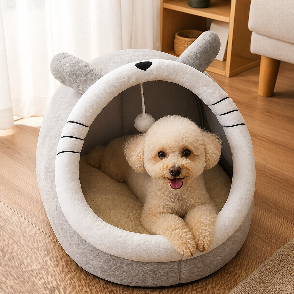 Ortekor Breathable High-Rebound & Detachable Washable Cat Cave Bed