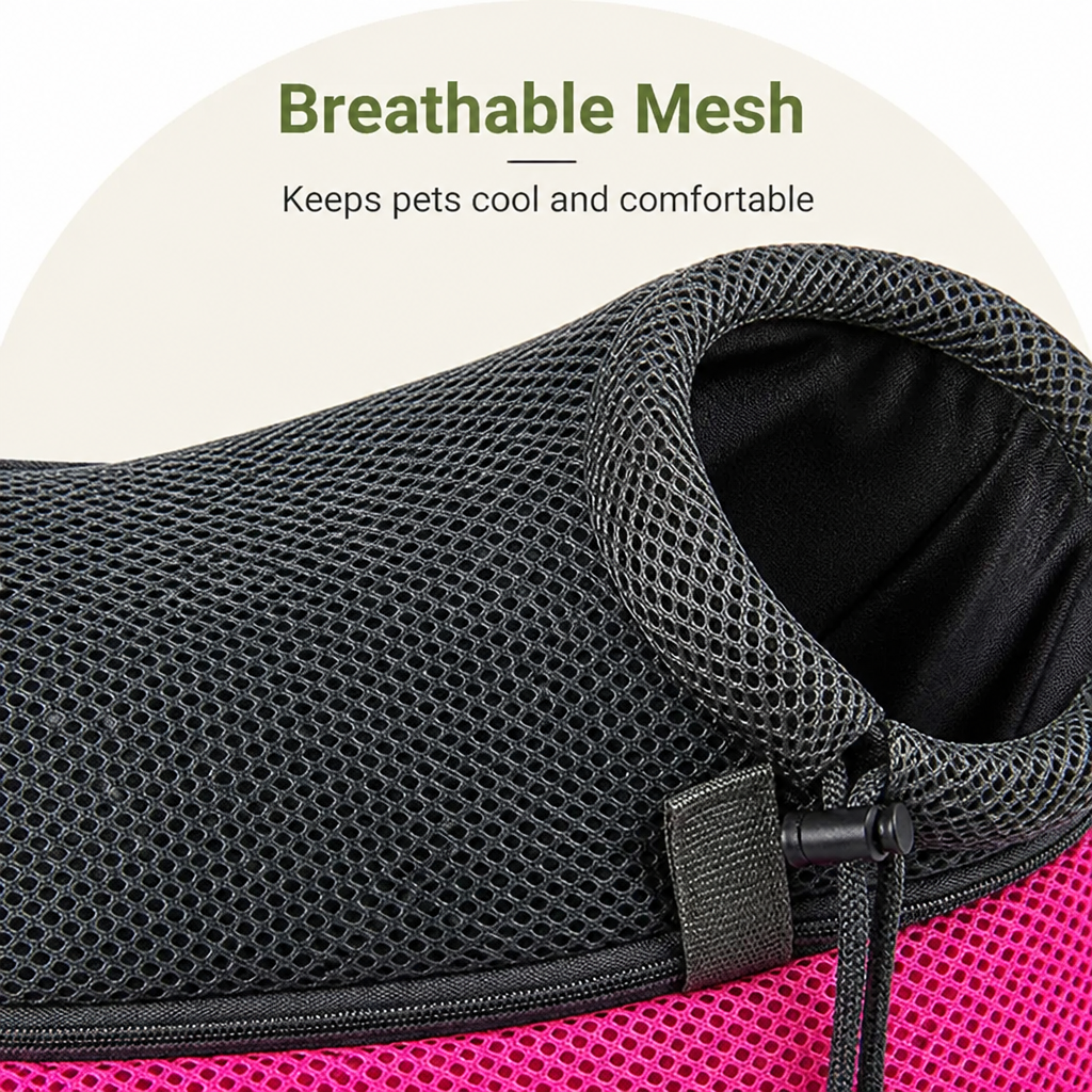 Ortekor Breathable Mesh & Adjustable Crossbody Dog Sling Carrier