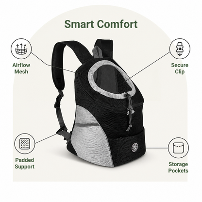 Ortekor Breathable Mesh & Ergonomic Padded Dog Carrier Backpack (Removable Base)
