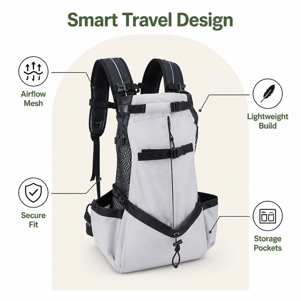 Ortekor Breathable Mesh & Lightweight Dog Backpack Carrier