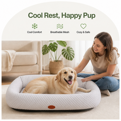 Ortekor Breathable Mesh & No-Power Cooling Dog Bed (Removable Cover)