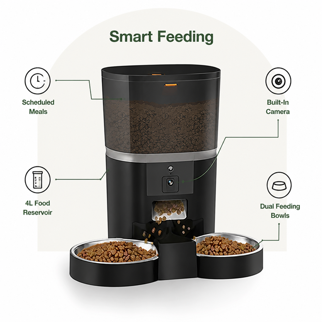 Ortekor Built-In Camera & Portion-Control Automatic Feeder (4L)