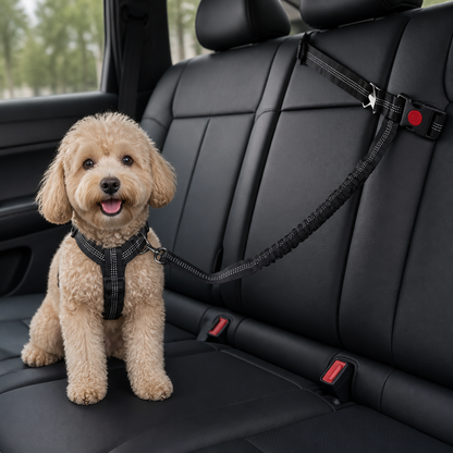 Ortekor Bungee Shock-Absorbing & Reflective Car Seat Leash (For Small-Medium Dogs)