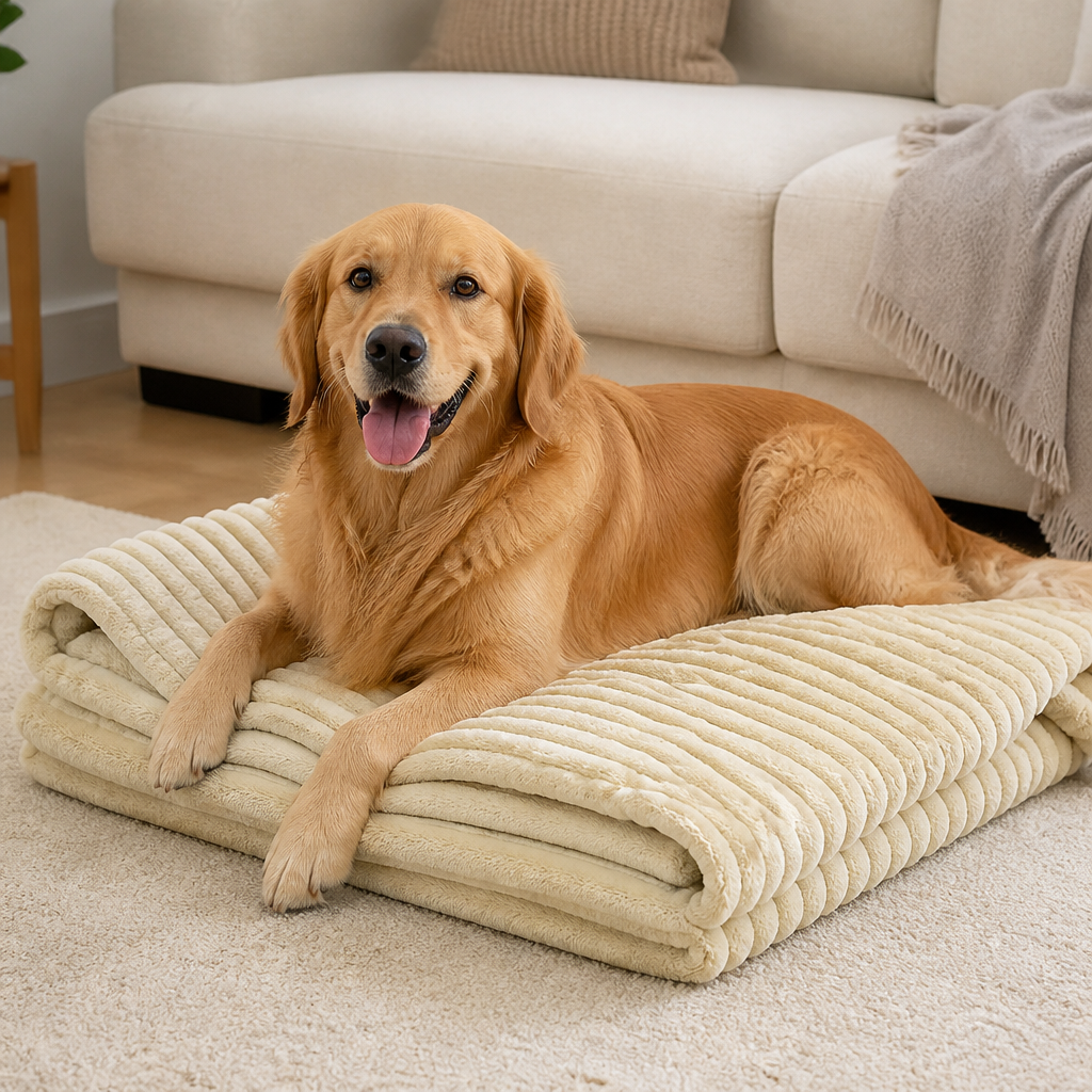 Ortekor Calming Coral Velvet & Machine Washable Pet Blanket