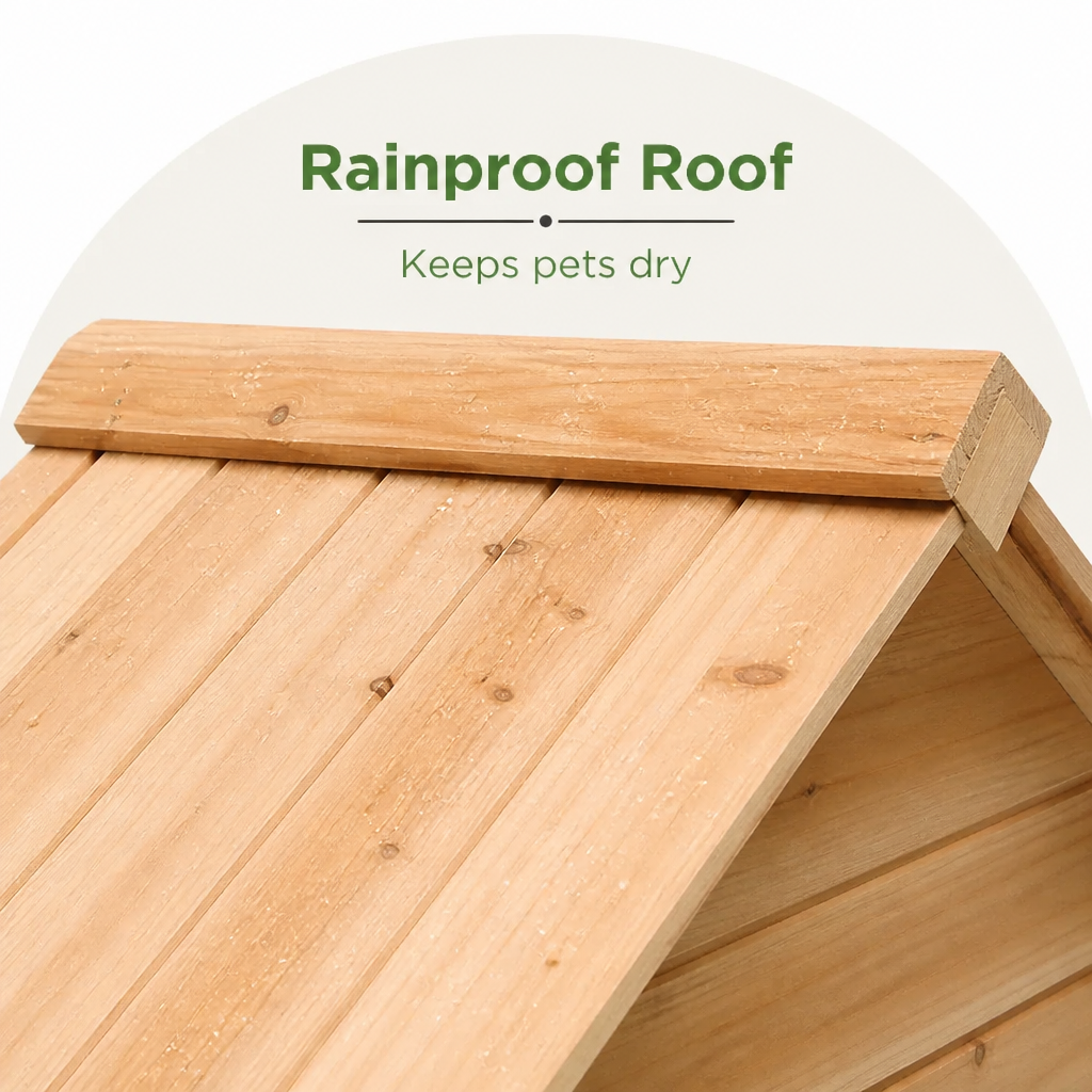 Ortekor Cedar Wood & Rainproof Pet House (Indoor/Outdoor)