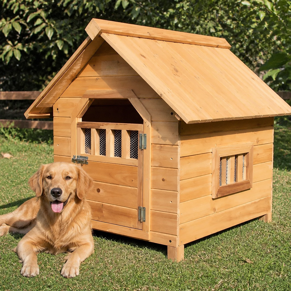 Ortekor Cedar Wood & Rainproof Pet House (Indoor/Outdoor)