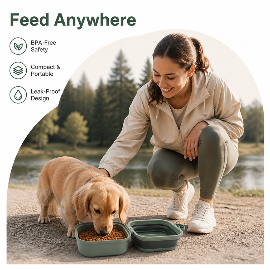 Ortekor Collapsible Leak-Proof Divided Travel Bowl
