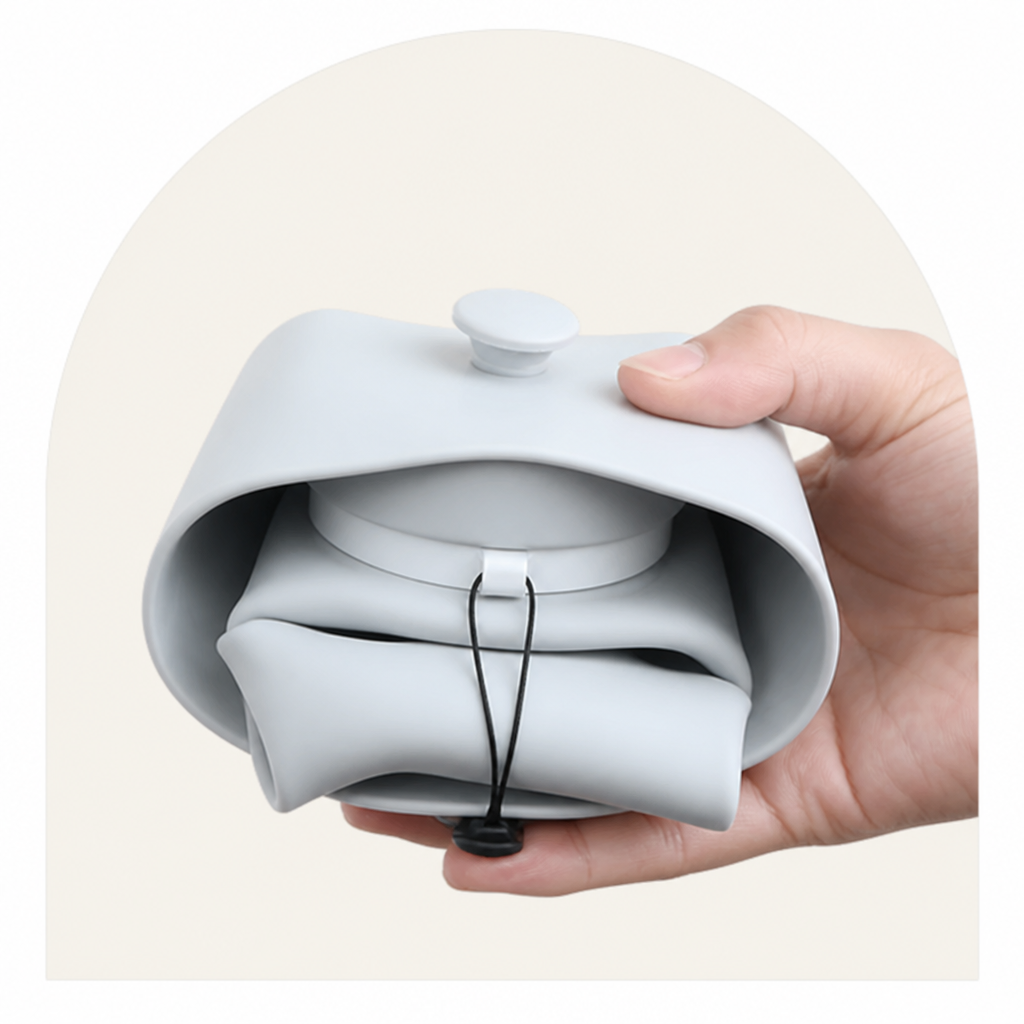 Ortekor Collapsible & Leak-Proof Travel Water Bottle (Built-In Drinking Tray)