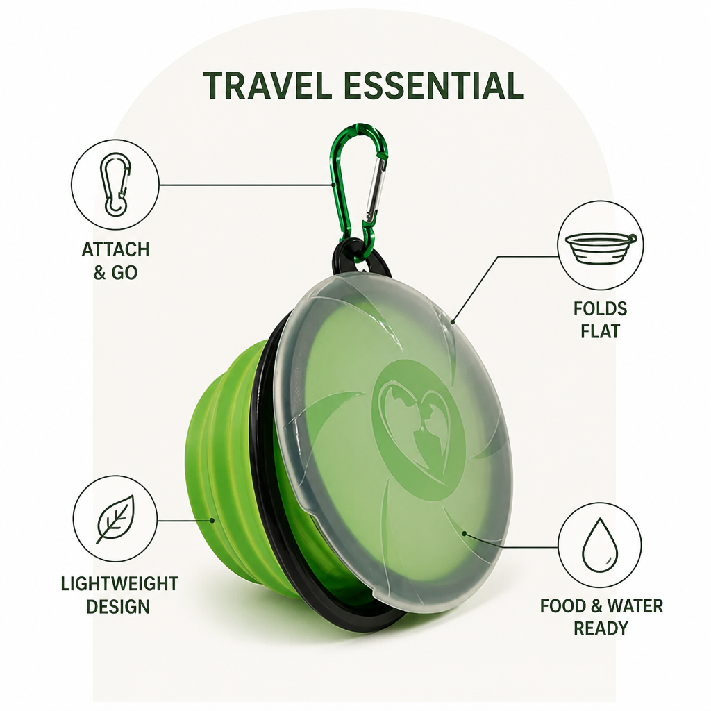 Ortekor Collapsible Silicone & Travel-Friendly Dog Bowl