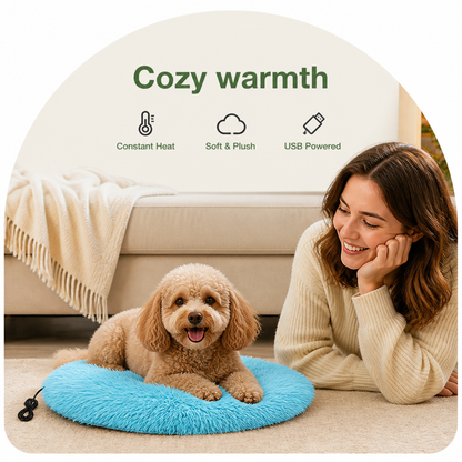 Ortekor Constant-Temperature Plush Pet Heating Pad (USB Powered)