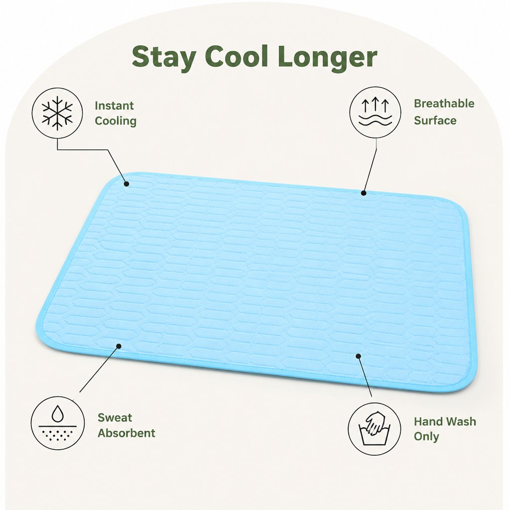 Ortekor Cooling Breathable & Sweat-Absorbent Chemical-Free Pet Mat