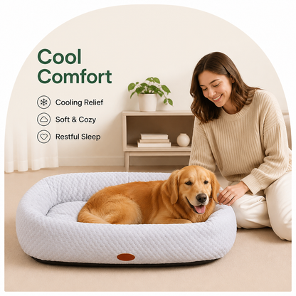 Ortekor Cooling Donut Plush Dog Bed