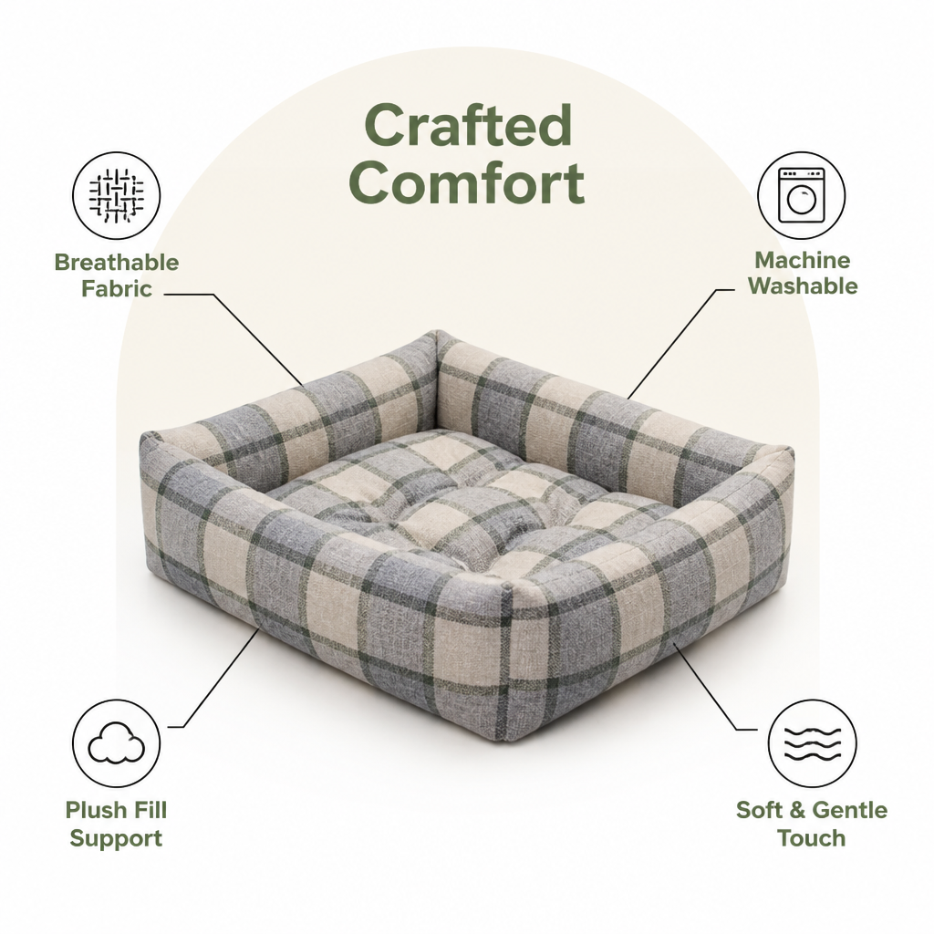 Ortekor Cotton & Linen Breathable Pet Nest (Removable Cover)