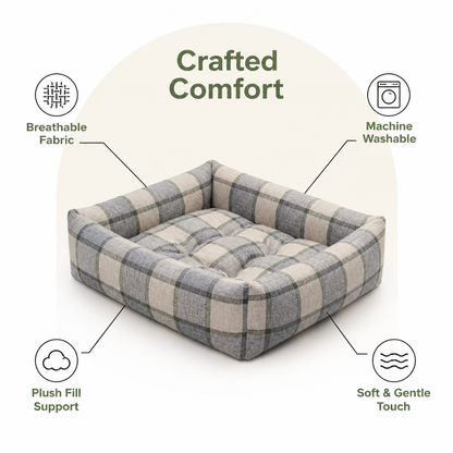 Ortekor Cotton & Linen Breathable Pet Nest (Removable Cover)