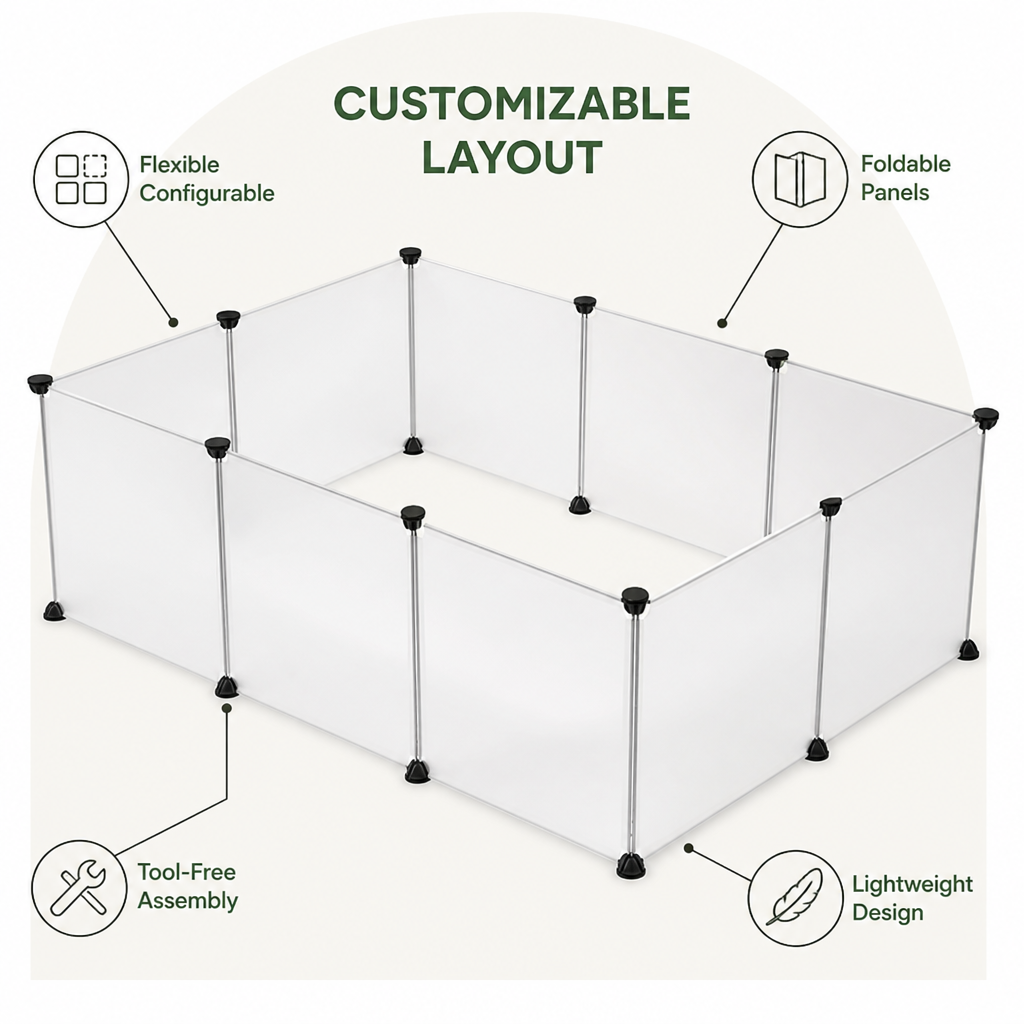 Ortekor DIY Modular & Foldable Small Pet Playpen