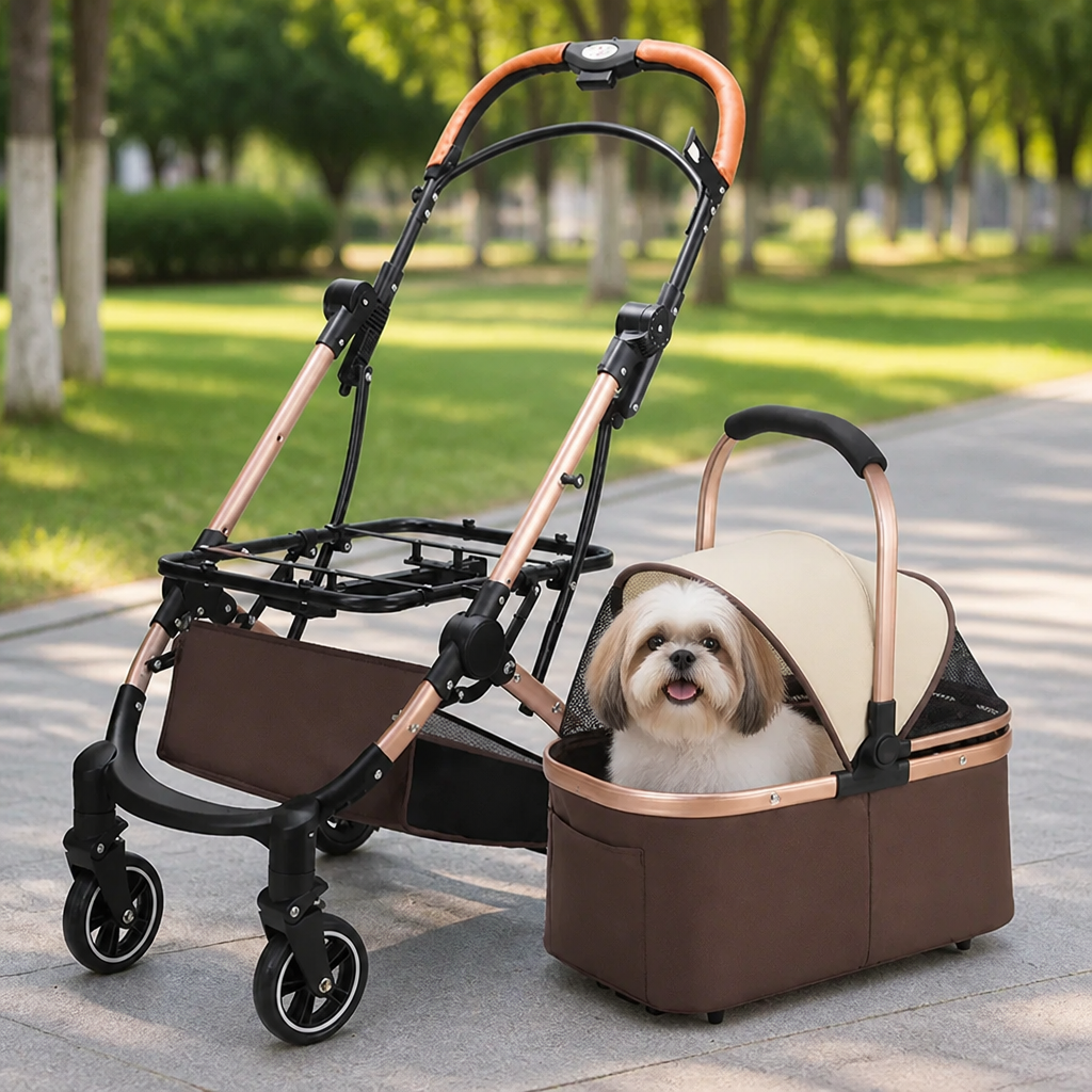 Ortekor Detachable Vehicle-Mounted Lightweight & Foldable Pet Stroller