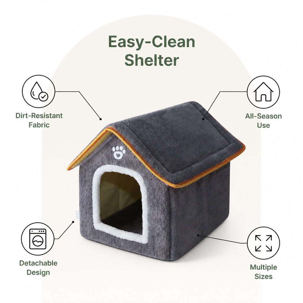 Ortekor Dirt-Resistant Detachable & Washable Pet House