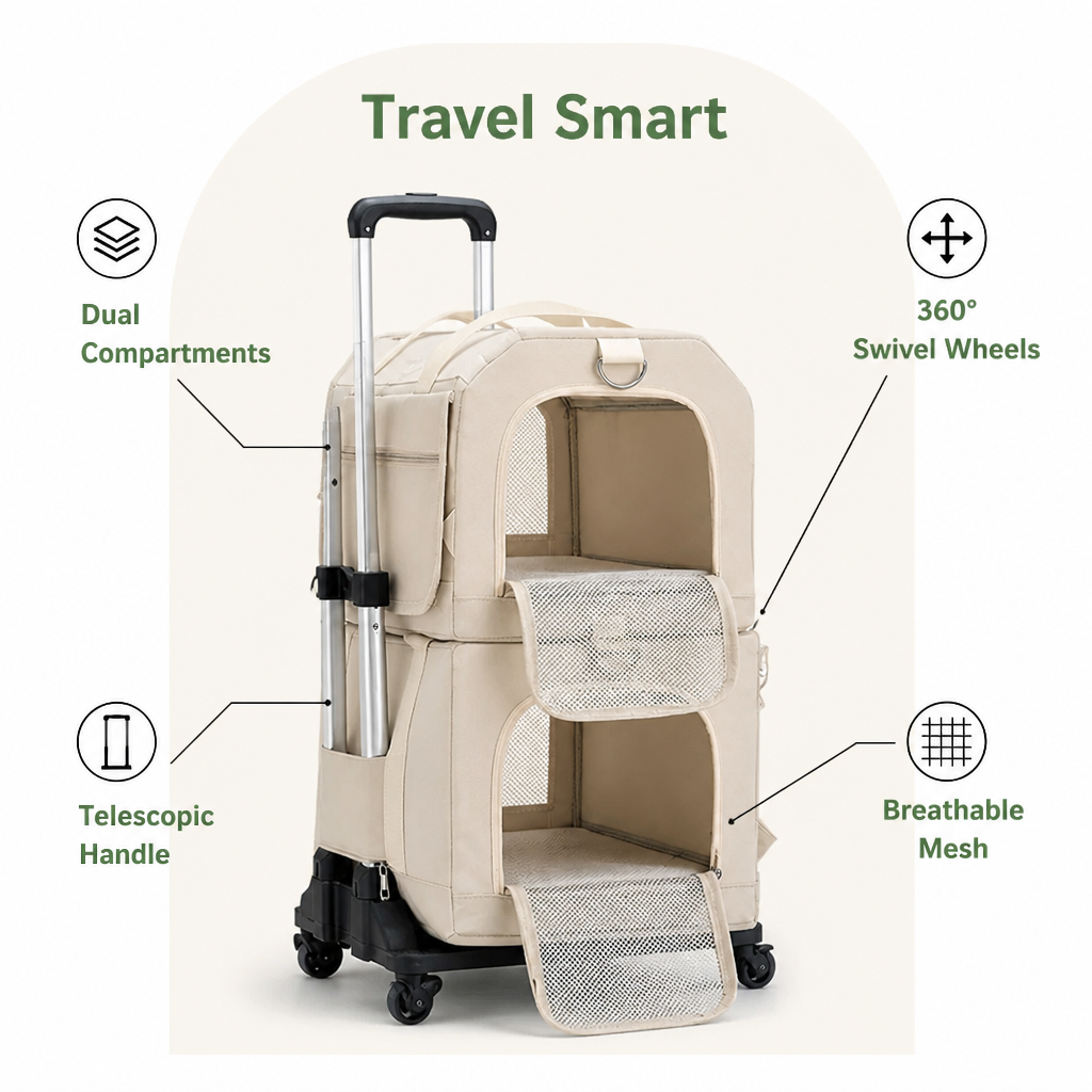 Ortekor Double-Decker Convertible Wheeled Travel Carrier