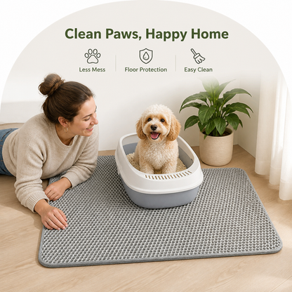 Ortekor Double-Layer Honeycomb & Waterproof Cat Litter Mat