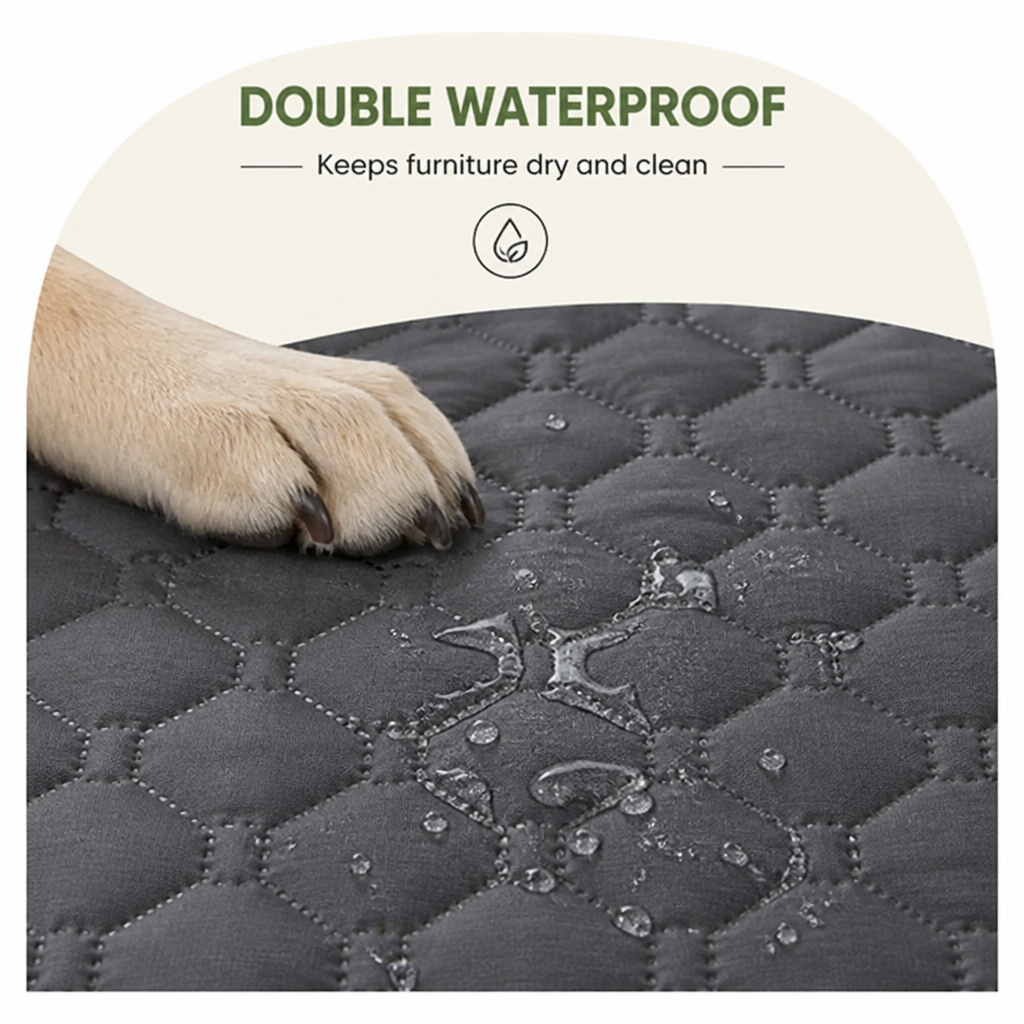 Ortekor Double-Sided Waterproof & Reversible Plaid Sofa & Bed Cover (Machine Washable)
